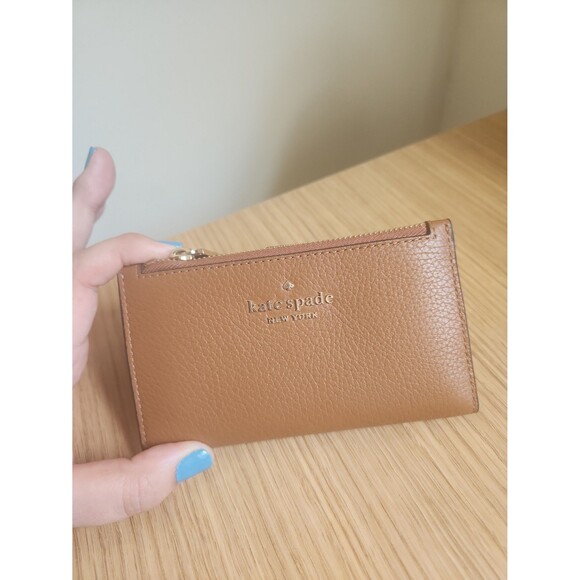 Kate Spade Brown Pebbled Leather Small Wallet - Picture 1 of 8